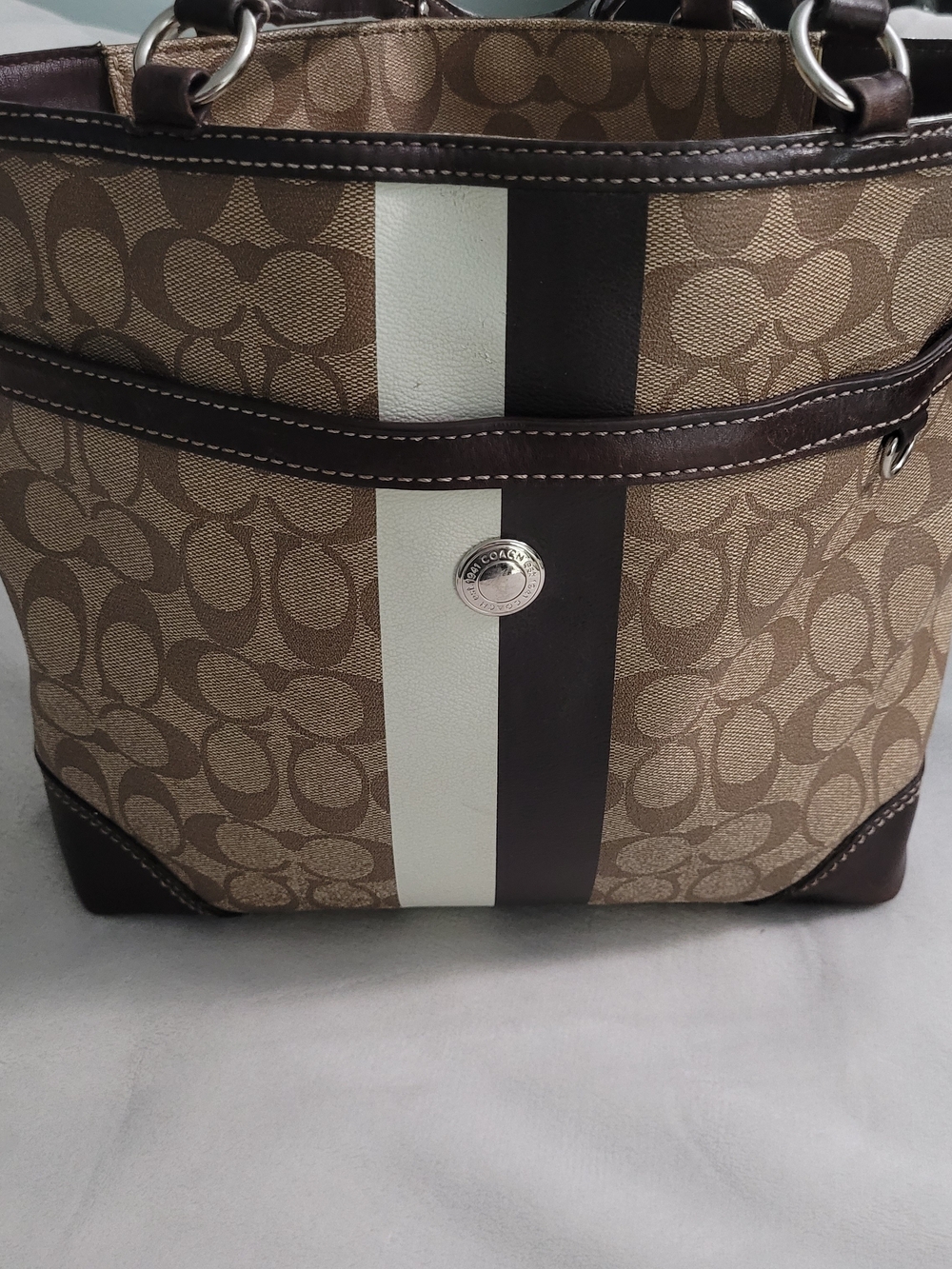 Coach Chelsea Heritage Stripe Tote Bag F14477